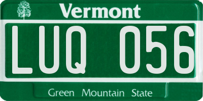 VT license plate LUQ056
