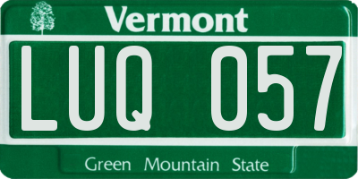 VT license plate LUQ057