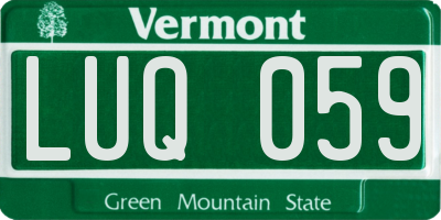 VT license plate LUQ059