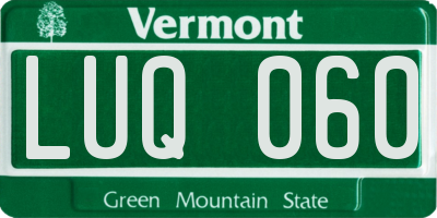 VT license plate LUQ060
