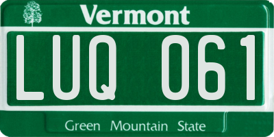 VT license plate LUQ061