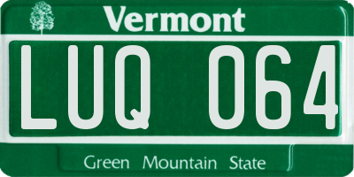 VT license plate LUQ064