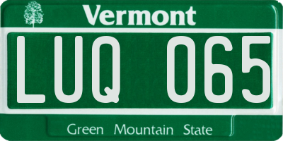 VT license plate LUQ065