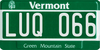 VT license plate LUQ066