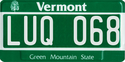 VT license plate LUQ068