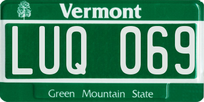 VT license plate LUQ069