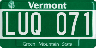VT license plate LUQ071