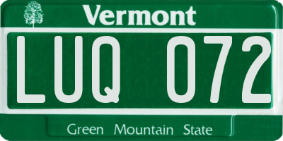 VT license plate LUQ072