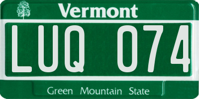 VT license plate LUQ074