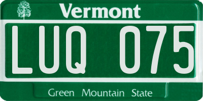 VT license plate LUQ075