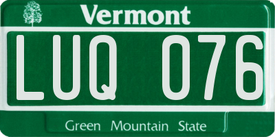 VT license plate LUQ076