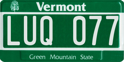 VT license plate LUQ077