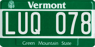 VT license plate LUQ078