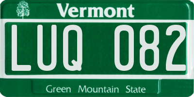 VT license plate LUQ082