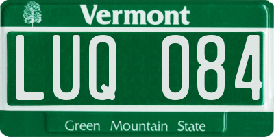 VT license plate LUQ084