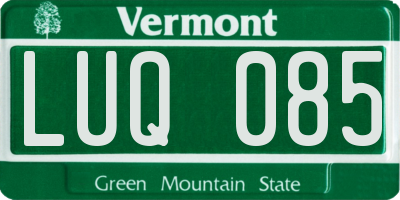 VT license plate LUQ085