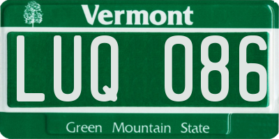 VT license plate LUQ086