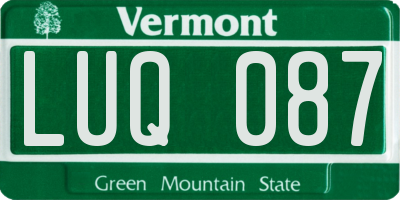 VT license plate LUQ087
