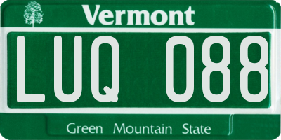 VT license plate LUQ088