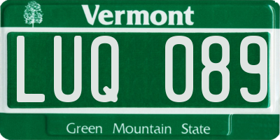 VT license plate LUQ089