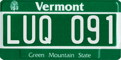 VT license plate LUQ091