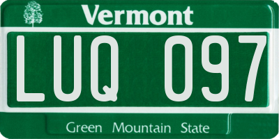 VT license plate LUQ097
