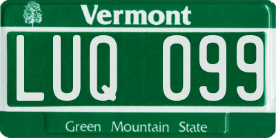 VT license plate LUQ099