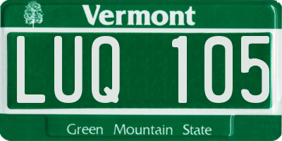 VT license plate LUQ105