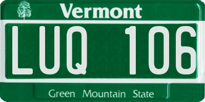 VT license plate LUQ106