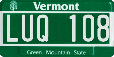 VT license plate LUQ108