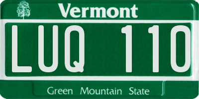 VT license plate LUQ110