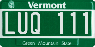 VT license plate LUQ111