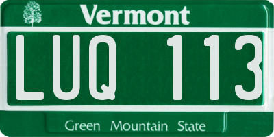 VT license plate LUQ113