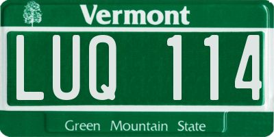 VT license plate LUQ114