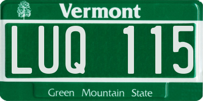 VT license plate LUQ115
