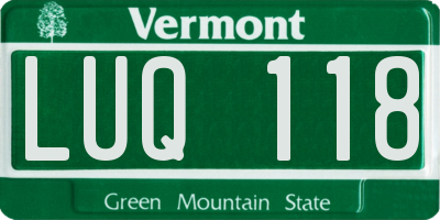 VT license plate LUQ118