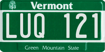 VT license plate LUQ121