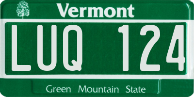 VT license plate LUQ124