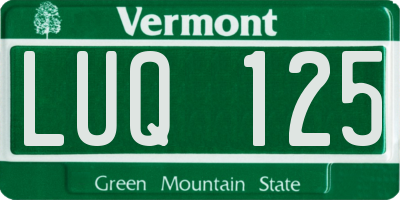VT license plate LUQ125
