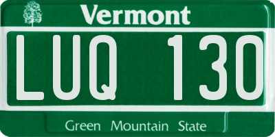 VT license plate LUQ130
