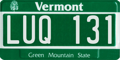 VT license plate LUQ131