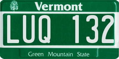 VT license plate LUQ132