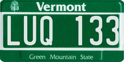 VT license plate LUQ133