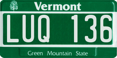 VT license plate LUQ136
