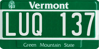 VT license plate LUQ137