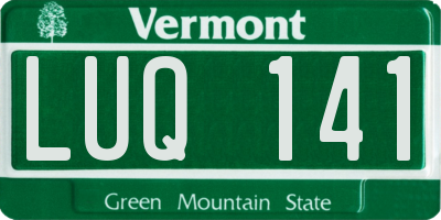 VT license plate LUQ141