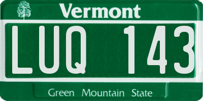 VT license plate LUQ143