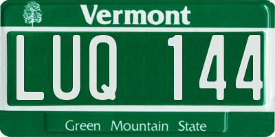 VT license plate LUQ144