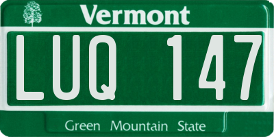 VT license plate LUQ147