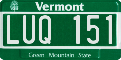 VT license plate LUQ151